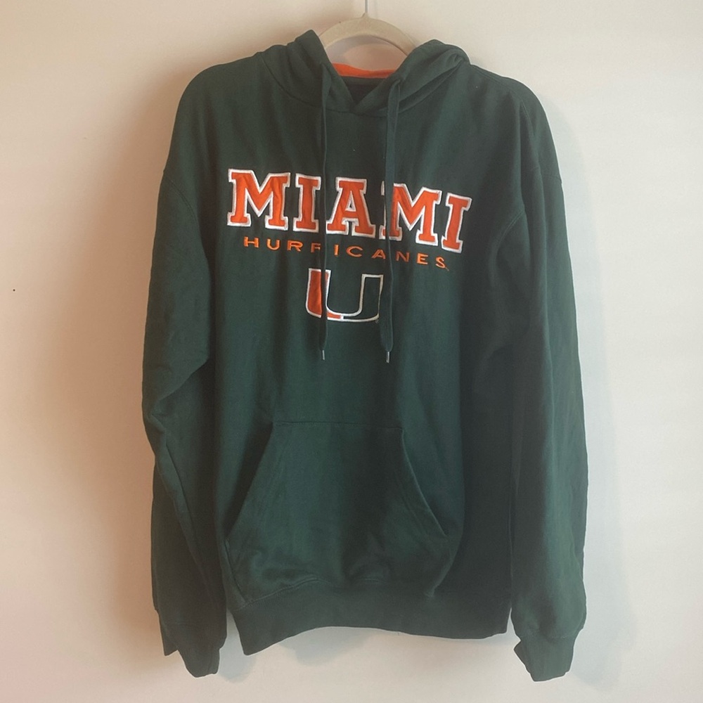 Miami Hurricanes Hoodie Sweatshirt Mens S Green
